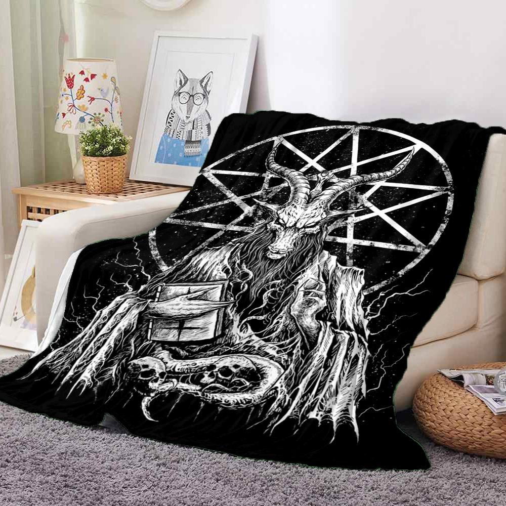 Baphomet Art Flannel Blanket Throw Blanket Soft Warm Sofa Bed Camping Car home Decor Unique Christmas Gift C93062