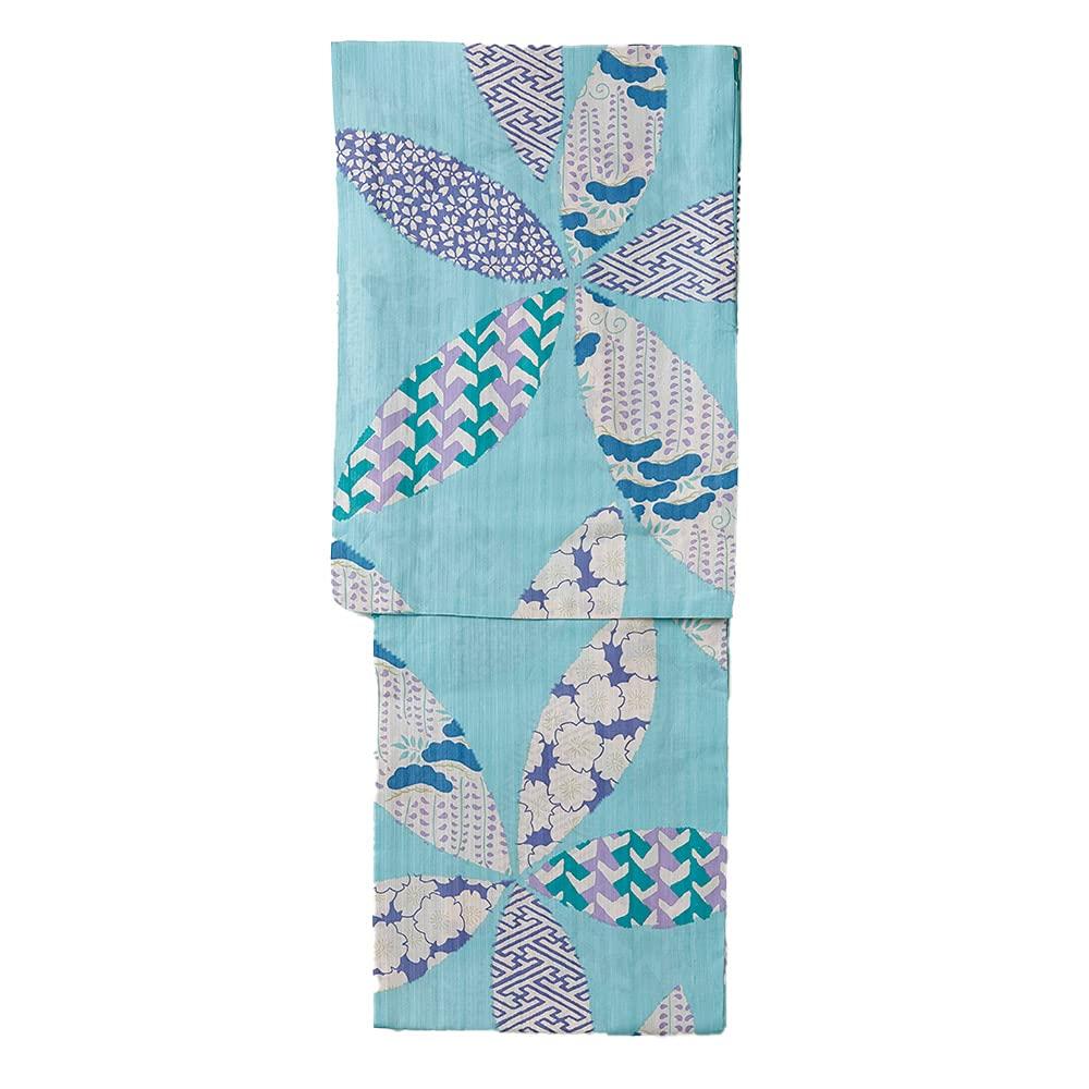 Kyoto Kimono Yuzen Women’s Cotton Yukata, Floral Chiyogami Pattern