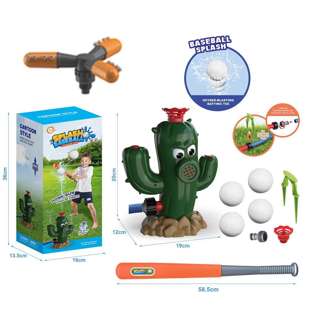 Cactus Sprinkler Outdoor Water Spray Toy Backyard Garden Water Toys Summer Yard Cartoon Splash Sprinkler Baby Bath Toy for Kids
