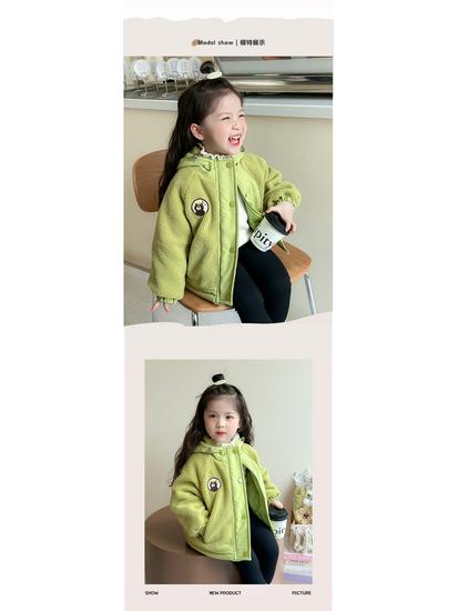 Девичья стеганая зимняя хлопковая куртка на флисовой подкладке - Модное детское пальто.