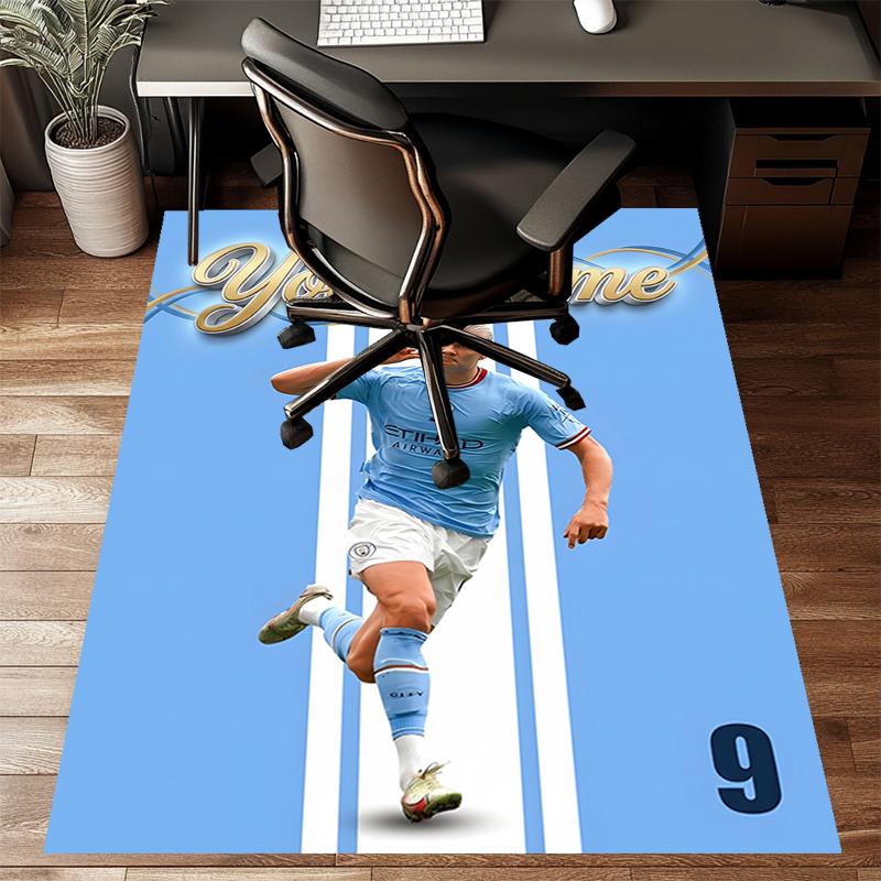 Haaland Design Area Rug Personalized Name- Non-Slip, Soft & Cozy Floor Mat for Living Room, Office - Indoor/Outdoor Carpet