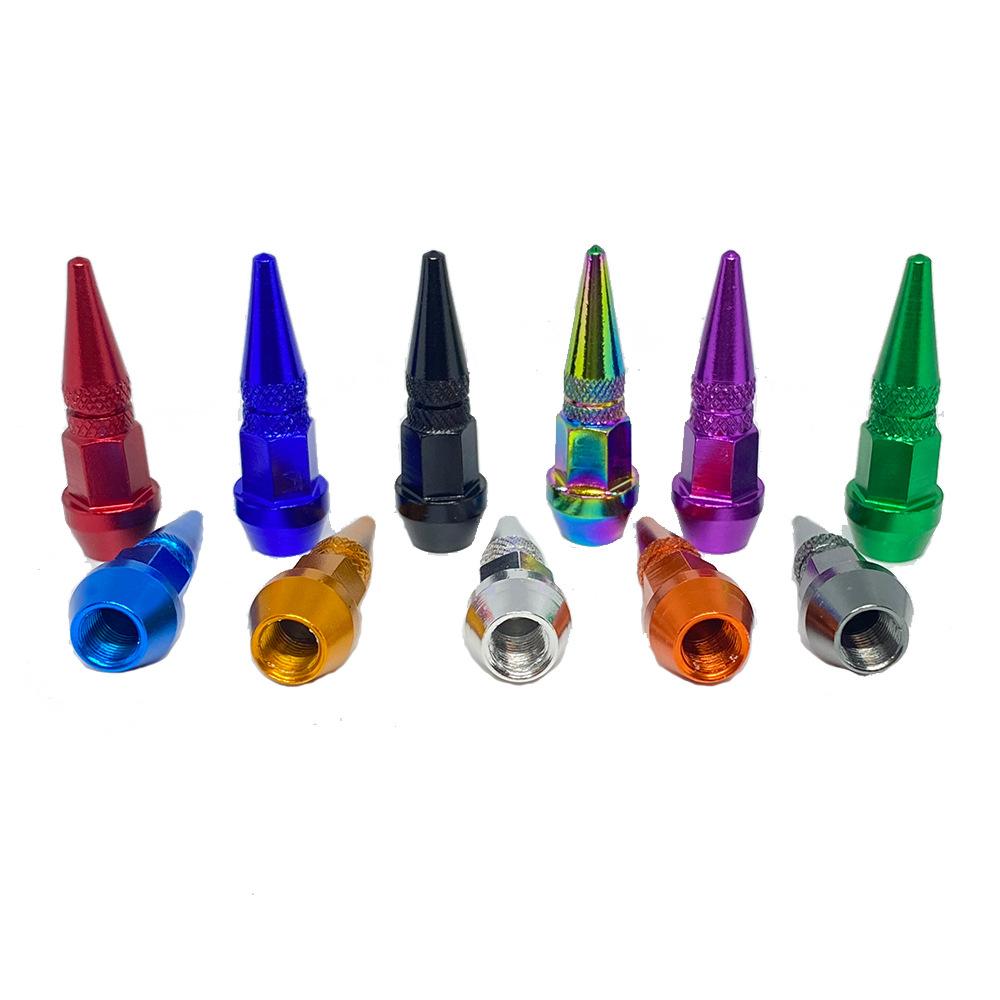 Bullet Valve Caps Car Motorcycle Wheel Tire Valve Caps Alloy Spike Shaped Aluminum Car Styling Auto Exterior Accessories 4Pcs