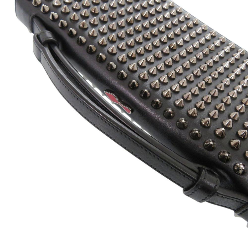 Used AUTHENTIC Christian Louboutin 3175209 PANETTONE SPIKES XL long wallet Black