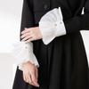 Women Detachable Cuffs Fake Flared Sleeves Pleated Ruched False Cuffs Sweater Blouse Wrist Warmers Girls White Ruffles