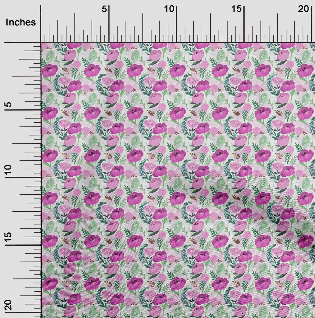 oneOone Cotton Flex Pink Fabric Floral Diy Clothing Quilting Fabric Print Fabric By Yard 40 Inch