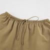 Khaki Cotton Linen Shorts Sets Women Spring Causal Long Sleeve Lapel Crop Shirt Lace-Up Wide Leg Shorts Simple Suits