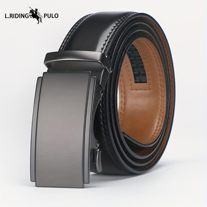 Мужской кожаный ремень с автоматической пряжкой, высококачественный молодежный деловой повседневный универсальный ремень
