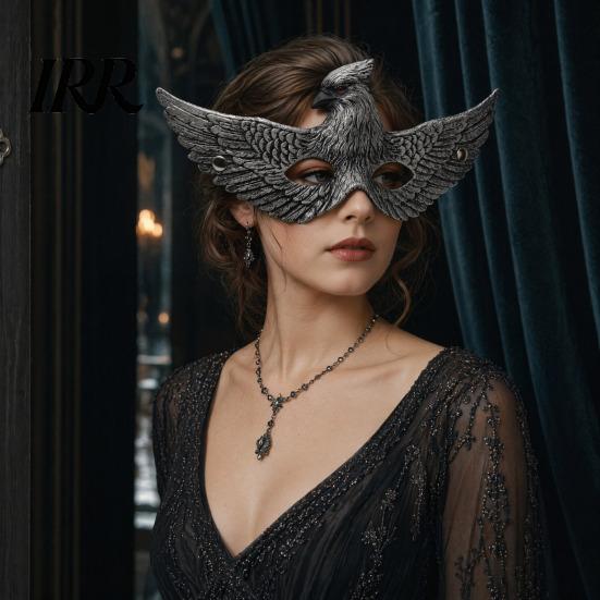 Vintage Style Masquerade Accessory Cosplay Eagle Masque, Realistic Bird Half Face Distressed Gold Mask Masque for Halloween, Carnival Party
