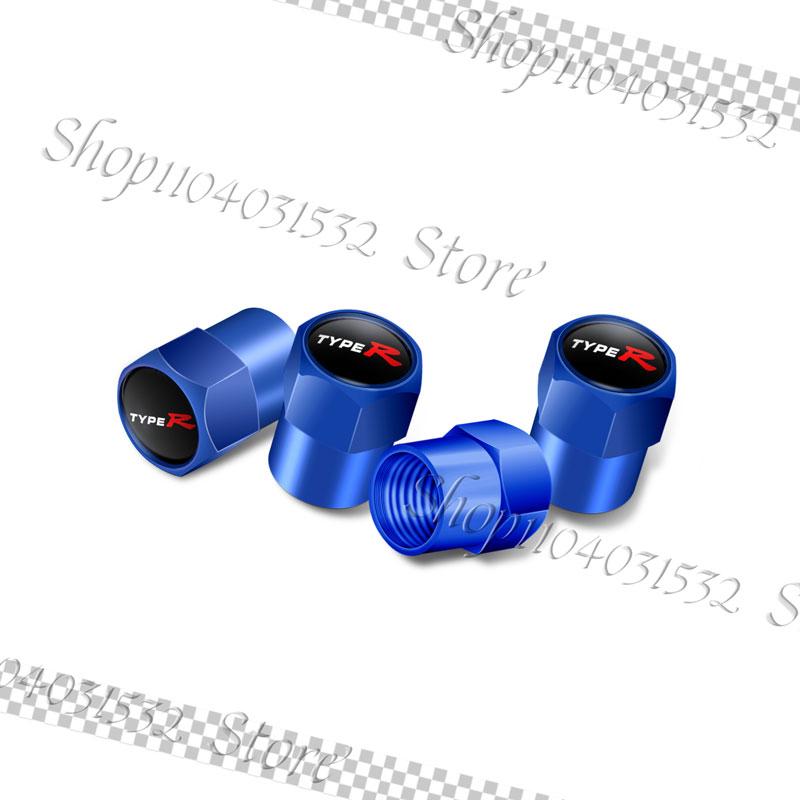 Car Decor 4Pcs/Set Type R Logo Emblem Car Wheel Tire Valve Caps Dust Covers For Honda Civic Accord Mugen CRV Odyssey City