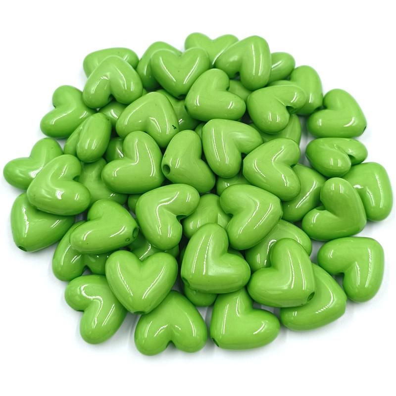 Креативные бусины в форме сердца, 10 шт., цветные 17 мм, для изготовления ювелирных изделий, свободные бусины-разделители, аксессуары для самостоятельного изготовления, акриловый браслет, ожерелье, серьги, сплошной цвет