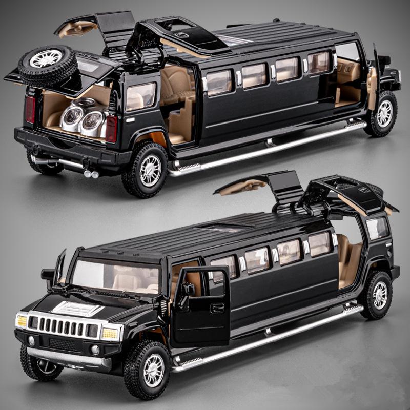 1/32 HUMMER H2 Расширенная версия Металлическая модель автомобиля Литье под давлением Металл Коммерческие транспортные средства Модель автомобиля Симуляция звука и света Игрушки для детей Подарок