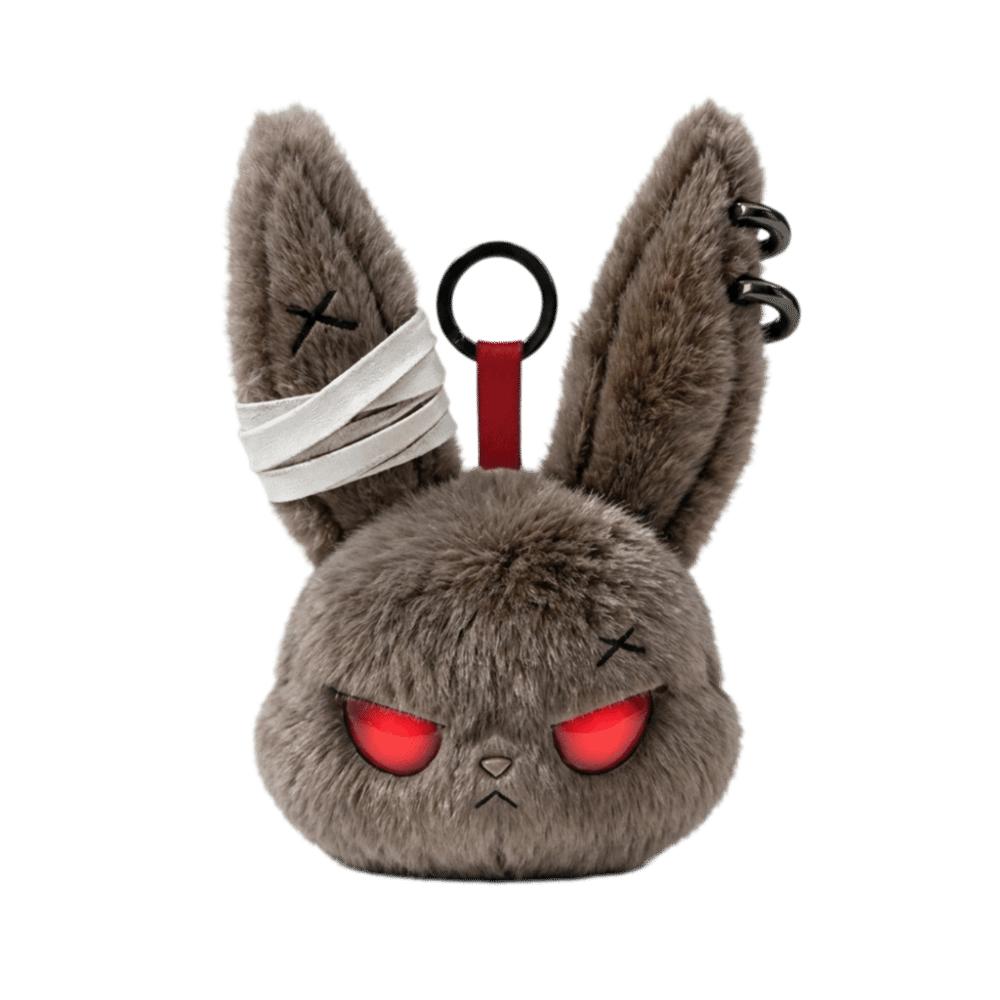 Gothic Wounded Rabbit Keyring Hoop Earrings Cute Furry Bag Pendant  Gift For Women
