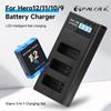 For Gopro Hero 12 11 10 9 Black Smart 3 Slot Battery Charger With Gopro Camera Battery 3-in-1 Charging Set