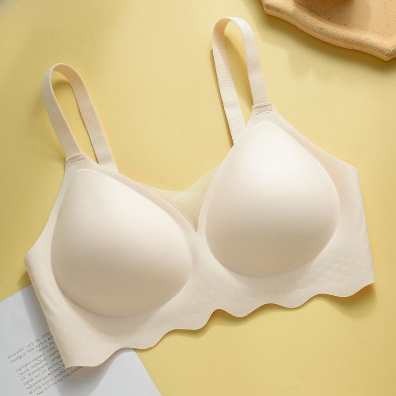 No Trace of Summer Underwear Thin Anti-sagging Gathered Side Breast Bra Light No Steel Ring Bra Women
