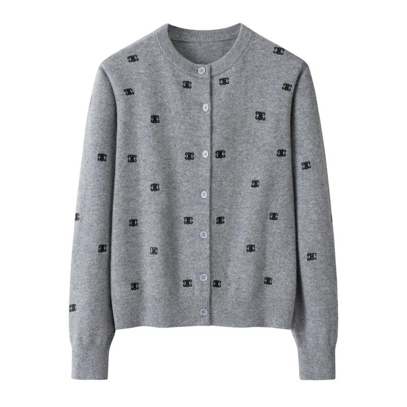 Женский свитер из 100% чистого кашемира с круглым вырезом, вышивкой и свободного кроя