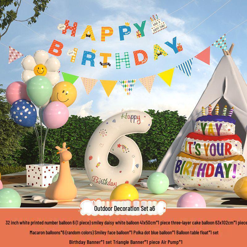 Сяохуншу Первый день рождения Кемпинг Вечеринка Шары и Баннер для Детей