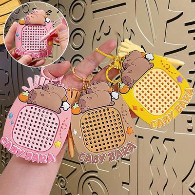 Капибара Декомпрессионная Магнитная Стальная Шариковая Доска для Рисования Детский Подарок Милая Игрушка Каваи Подвеска для Школьной Сумки Брелок для Ключей Автомобиля Милый