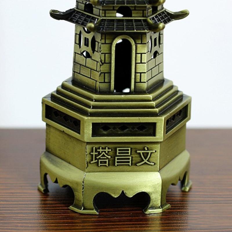 Фен-шуй 9-уровневая 3D-модель китайской пагоды Вэньчан, башня, сувенир, статуэтка, украшение для дома, изделия из металла ручной работы