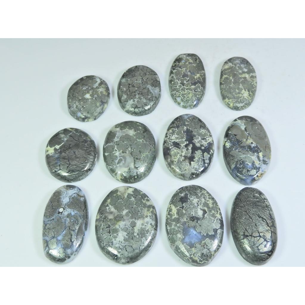 460Cts. Natural Marcasite Oval Shape Cabochon Loose Gemstone 12 Pcs Lot C-316