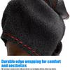 Leather Steering Wheel Cover, Universal Non-Slip Stitch On Wrap, DIY Car Brown