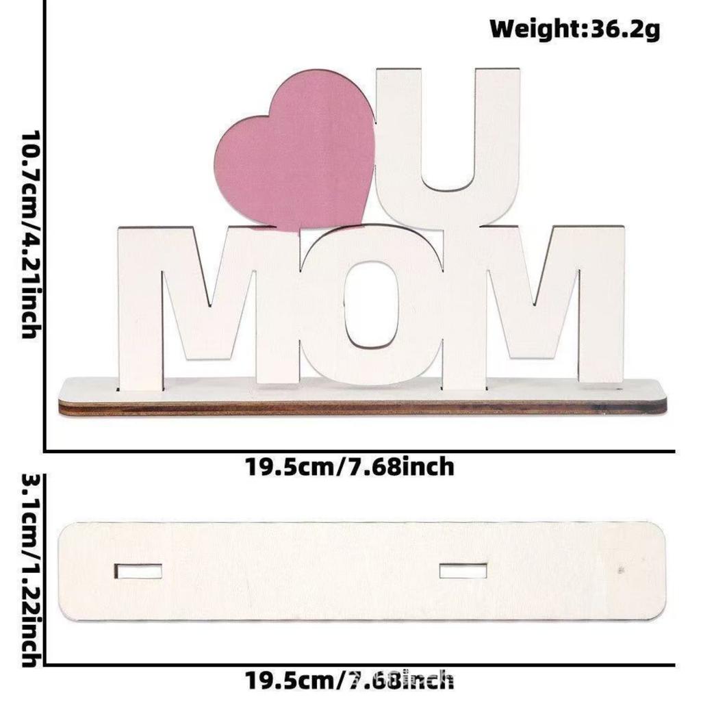 Деревянное украшение на День матери, отдельно стоящие буквы MOM, настольный декор, знак на стол ко Дню родителей, деревянная табличка MOM с душевным посланием