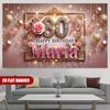 Двумерный фон для 80-летия с именем, Розово-золотой фон для вечеринки