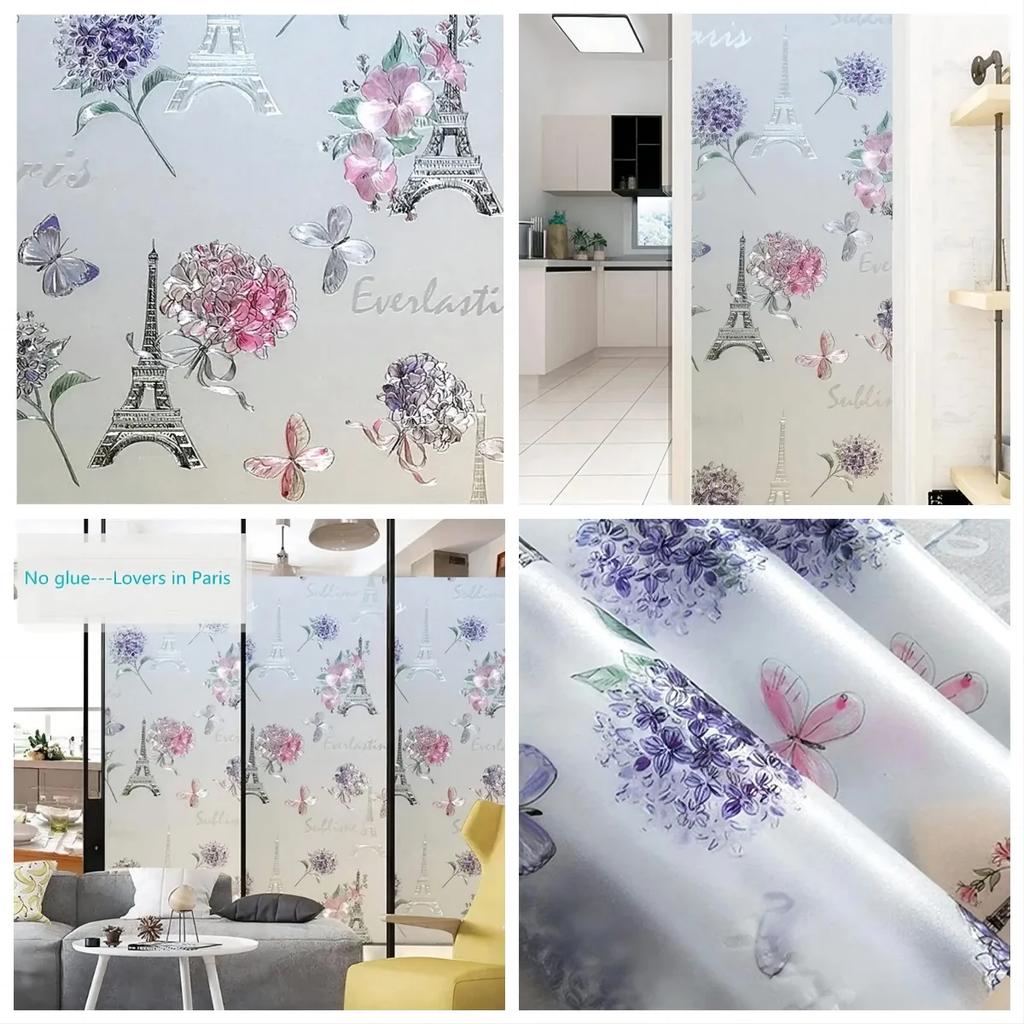 Витражная пленка для окон, неклеящаяся статическая пленка для тонирования окон, матовая стеклянная пленка для приватности, оконная пленка, декоративная пленка