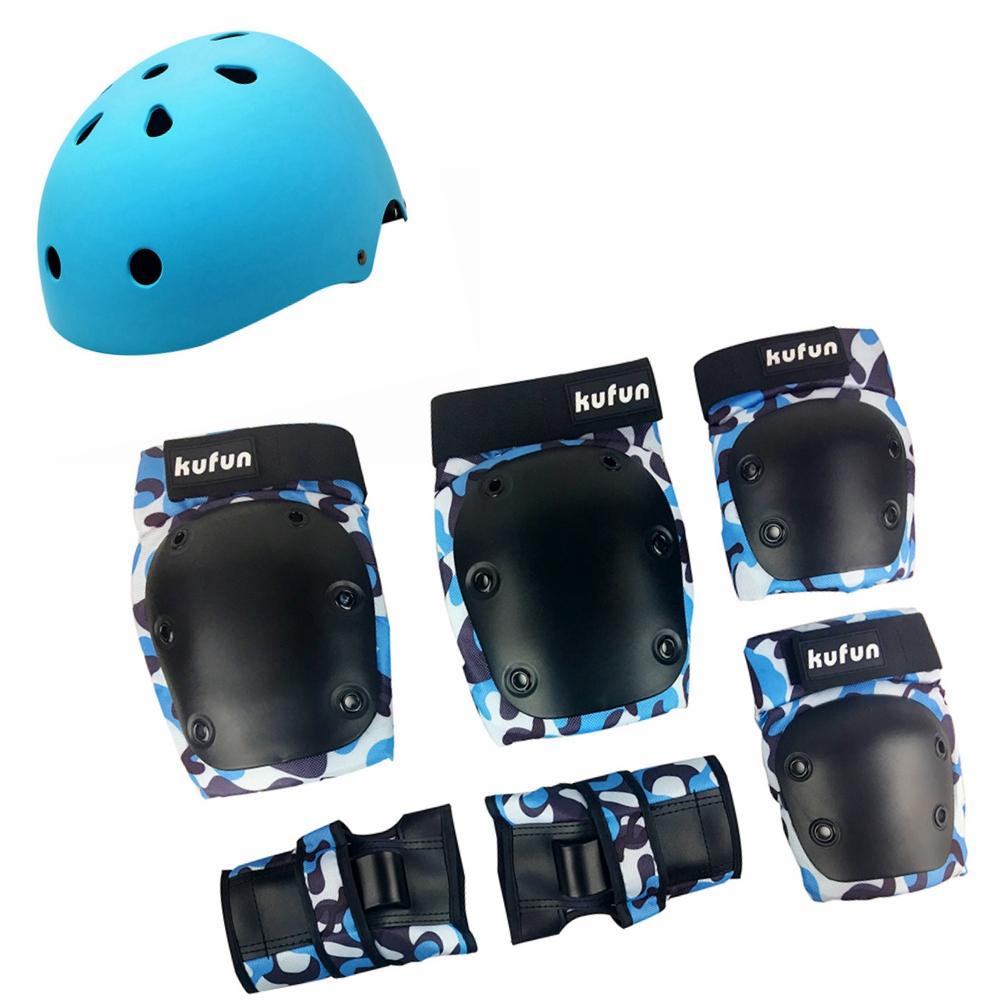 KUFUN Sport защитный комплект наколенник локоть скейтборд катание на коньках девочки мальчики розовый мужчины женщина протектор роликовые коньки жесткий