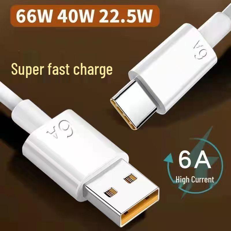 Сверхбыстрый USB-C на USB-A кабель для зарядки 6A для устройств Huawei, Xiaomi, VIVO, Android и Apple