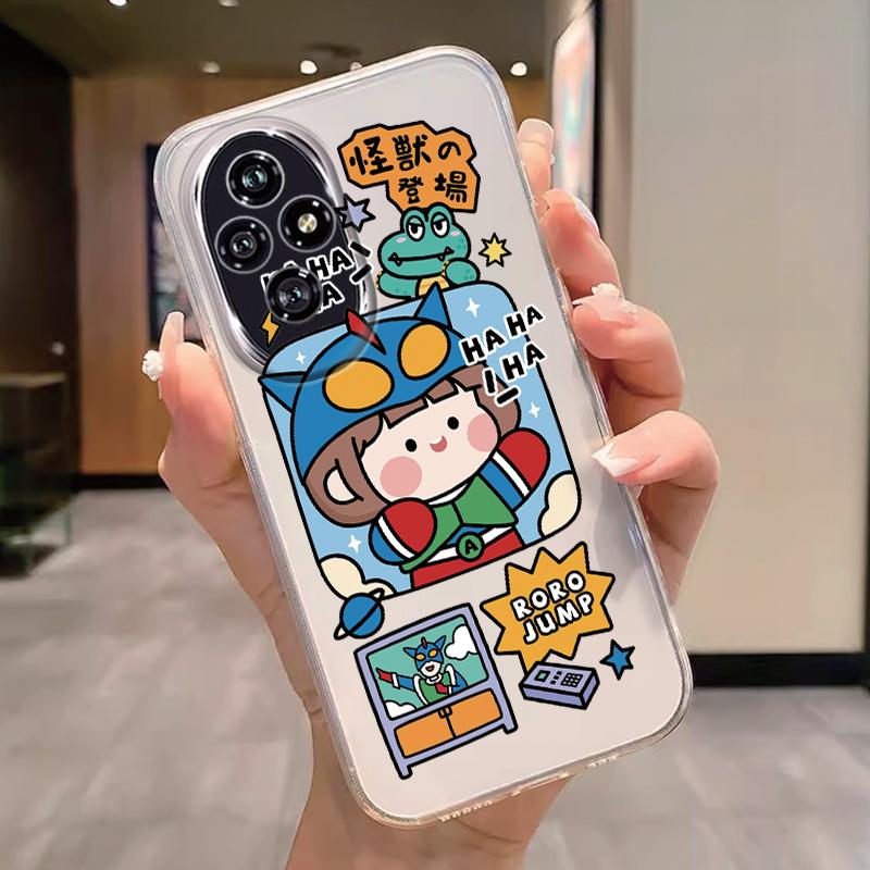 Transparent Case For Honor 200 400 Pro Lite Cover Cartoon Flowers Butterfly Soft TPU Shockproof Fundas Shockproof Bumper Bags