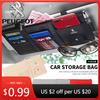 Car Sticker New Car Leather Sun Visor Storage Clip Light Shield Storage Bag For Peugeot 206 208 306 307 308 407 408 508 2008 300