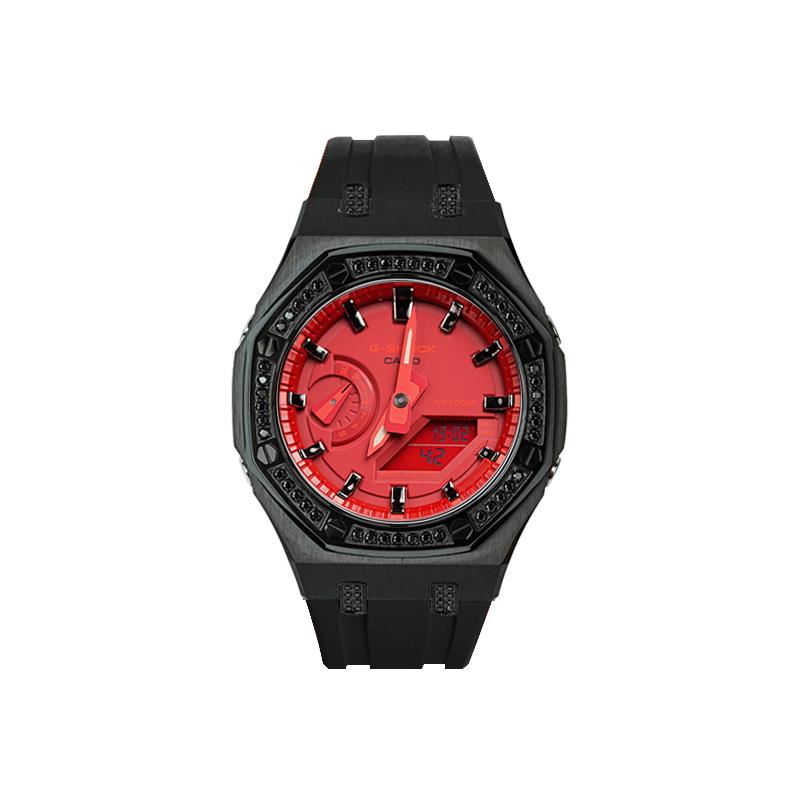 Casio Индивидуальные часы модифицированная серия Кровавый Демон Кварцевые резиновый ремешок унисекс красный циферблат GA-2100-4A GA-2100-4AGaiZhuang-XueMo
