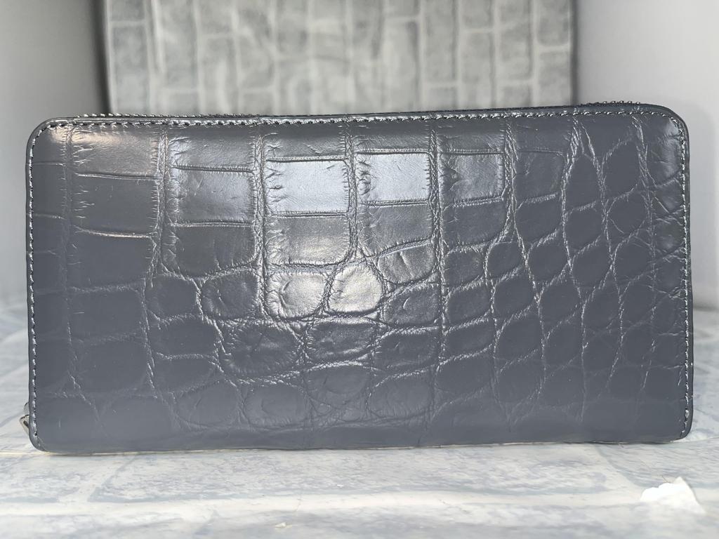 Длинный кошелек с круглой молнией в форме крокодиловой натуральной кожи в форме гарсона кошелек для монет из крокодиловой кожи крокодиловый кошелек из крокодиловой кожи кошелек унисекс