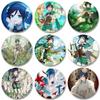 32/44/58MM Genshin Impact Venti Round Tinplate Pin Brooches Backpack Bandage Jewelry Accessories Fans Commemorative Badge Gifts