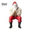 Funny Santa Ornaments Strong Muscles Claus Ornament, Muscle Lines And Beard Decor, 3D Printed Figures Christmas Decoration, Durable Resin Figurine for