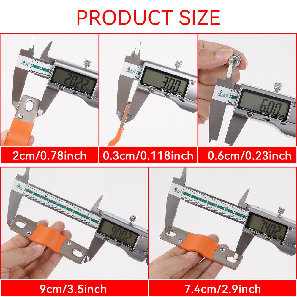 Шинный соединитель Lifepo4 Аккумулятор Гибкий медный соединитель 74 мм 3 мм 400 А для аккумуляторов Lifepo4 280 Ач 310 Ач 320 Ач Использование защиты