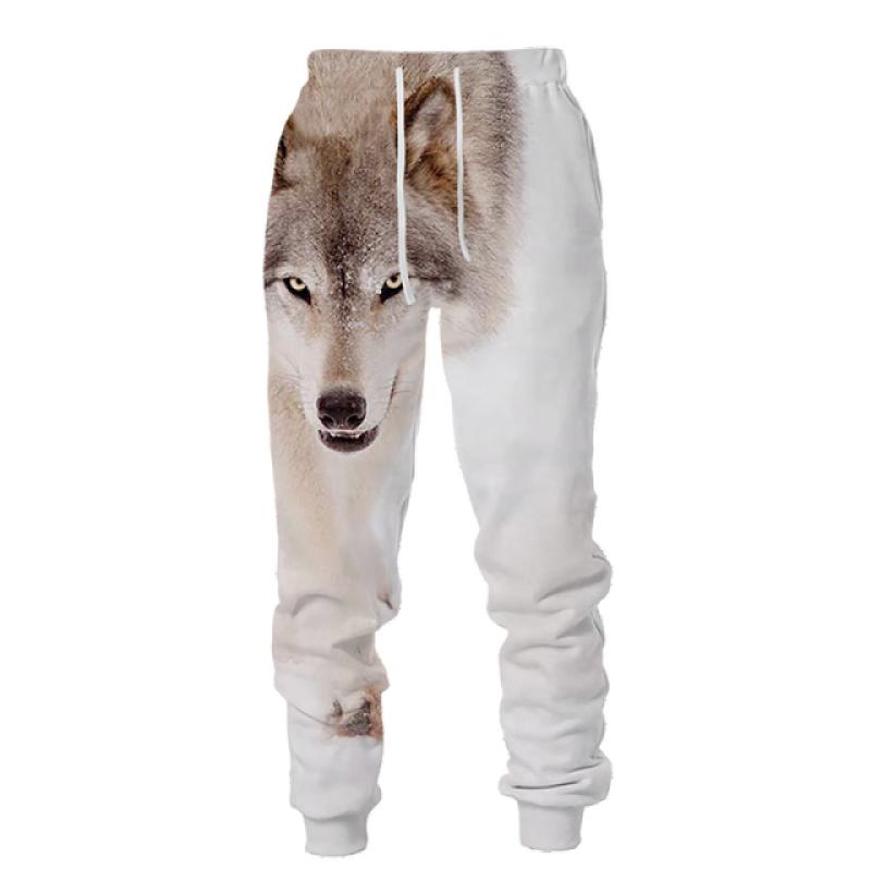 Повседневные брюки с 3D принтом волка, мужская спортивная одежда, длинные брюки, мужские уличные спортивные штаны, мужские брюки в стиле хип-хоп