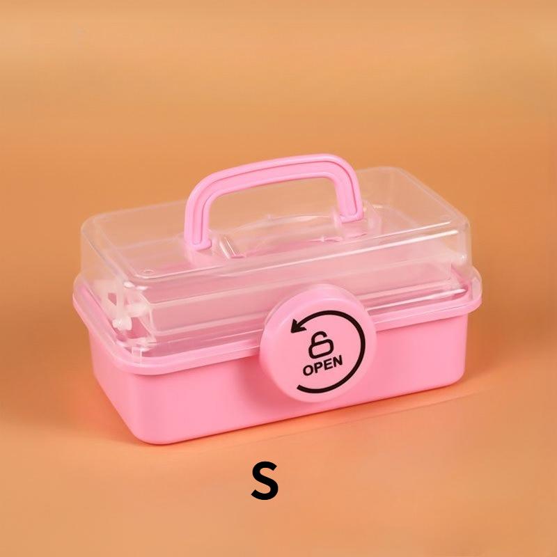 Portable Multifunctional Plastic Storage Box with Three Adjustable Layers, Suitable for Storing and Organizing DIY Crafts
