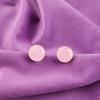 Round Natural Rose Chalcedony Boho Stud Post Unique New Earrings Sterling Silver EE-150-20