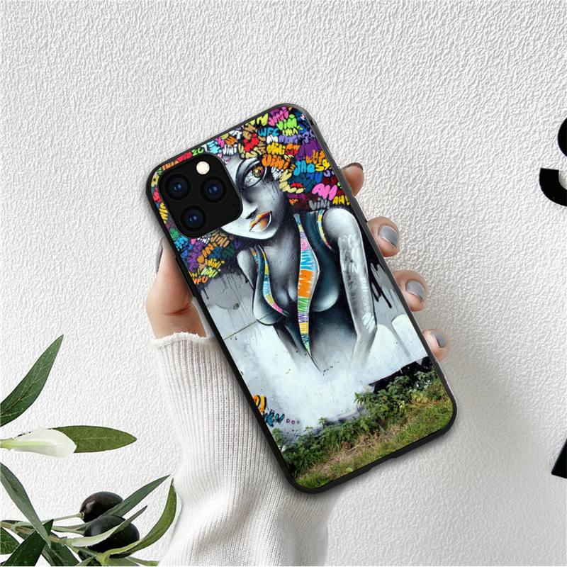 Чехол для телефона Doodle black women fashion girl для iPhone 12 11 13 7 8 6 s plus x xs xr pro max mini shell