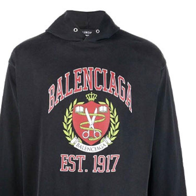 Balenciaga Толстовка Свободный крой Мужская Черная 674685TLV891076