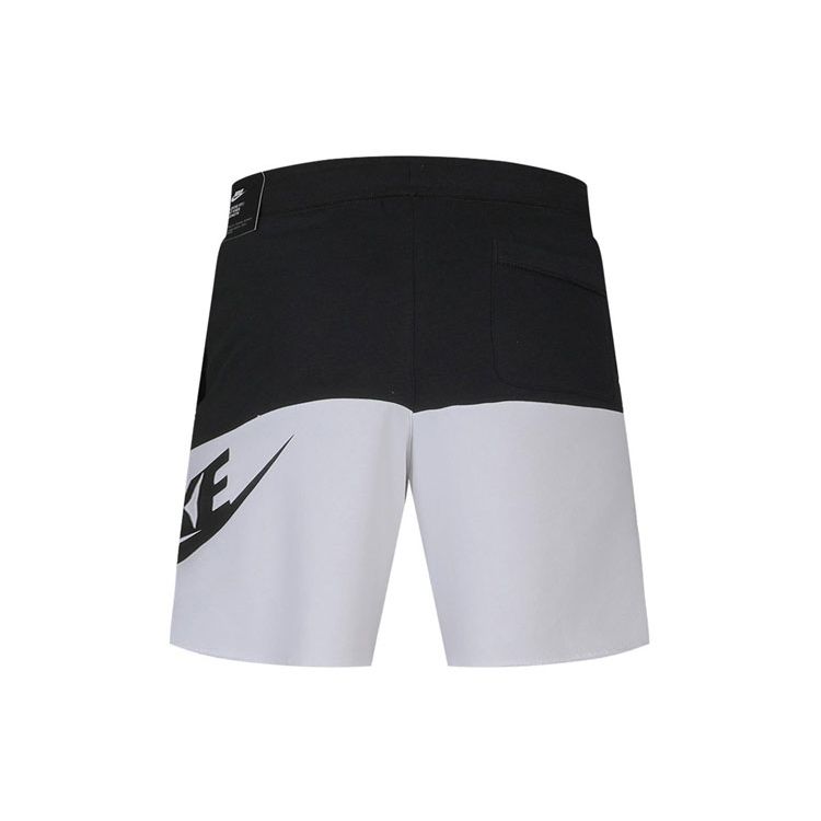 Nike Colorblock Large Logo Sports Shorts Men Bottoms Black White CJ4353-014