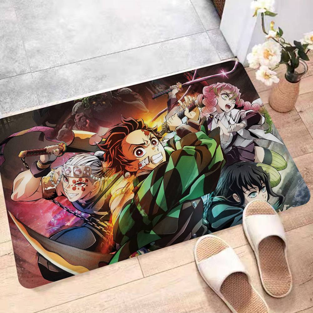 Японский истребитель демонов придверный коврик моющийся противоскользящий коврик для гостиной под диван и кресла, коврик для кухни и прикроватные коврики