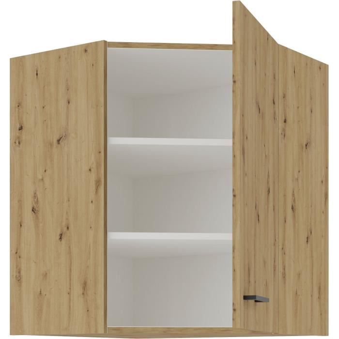 MODENA - Meuble haut d'angle - 89/89 x 31 x 71,5 cm - Chene artisan / Noir mat