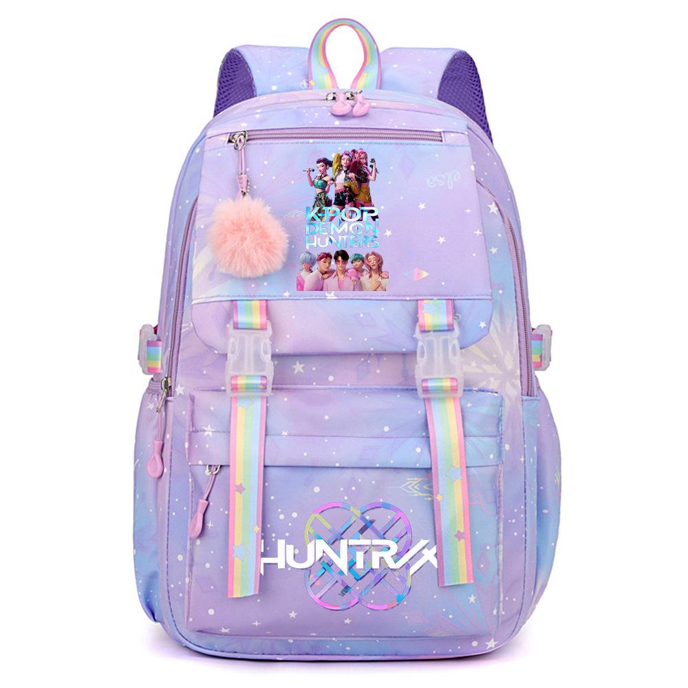 Anime K-Pop Demon Hunters Printed Large Capacity Waterproof Backpack Teenger Student Girl Boy Schoolbag Bookbag Women Waterproof Travel Bag Rucksak