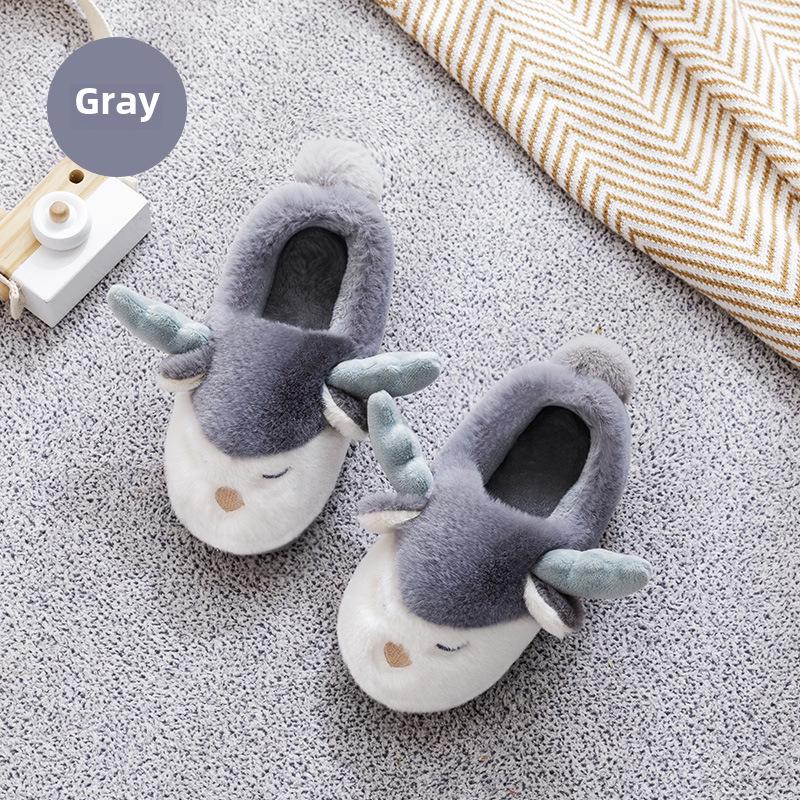 Милые женские нескользящие плюшевые хлопковые тапочки - уютная домашняя обувь для осени и зимы