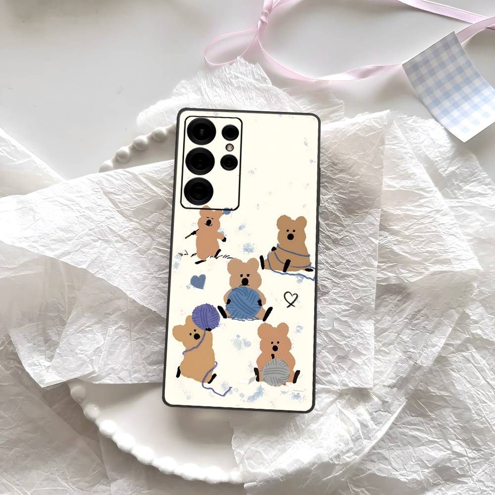 Cute Bear Quokkas Magsafe Phone Case For Samsung S 24 Fe 25 Ultra Plus 20 Lite 21 30 22 23 24 22 Ultra 5G Fundas