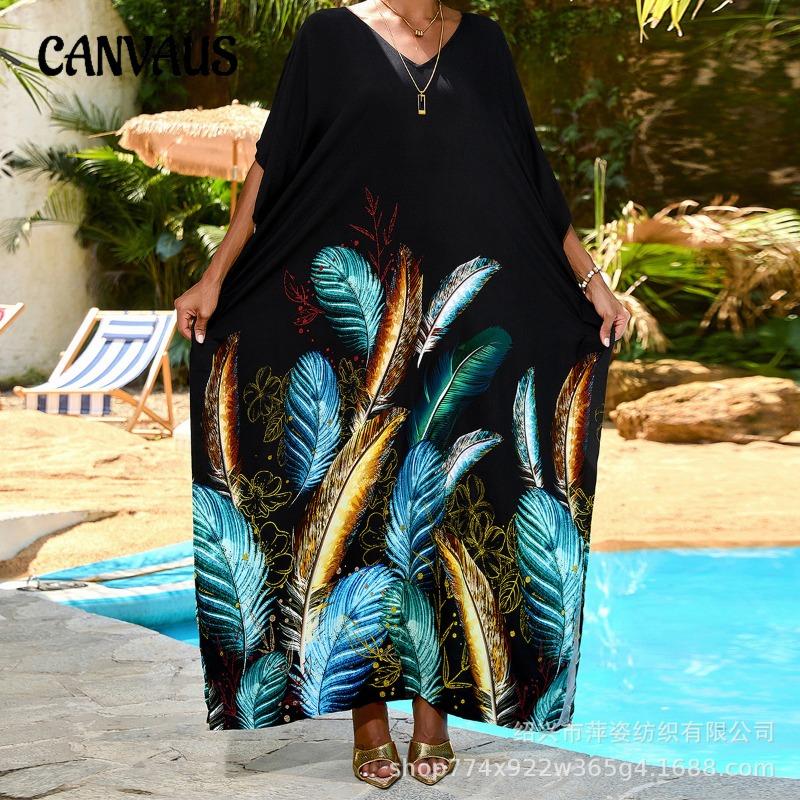 Большие размеры женские новые принтованные пляжные бикини для отдыха на пляже с накидкой