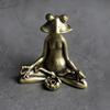 1 шт. ретро латунная лягушка для медитации дзен маленькая статуэтка украшение для домашнего стола чайная курильница для домашних животных медное украшение скульптура животного подарок