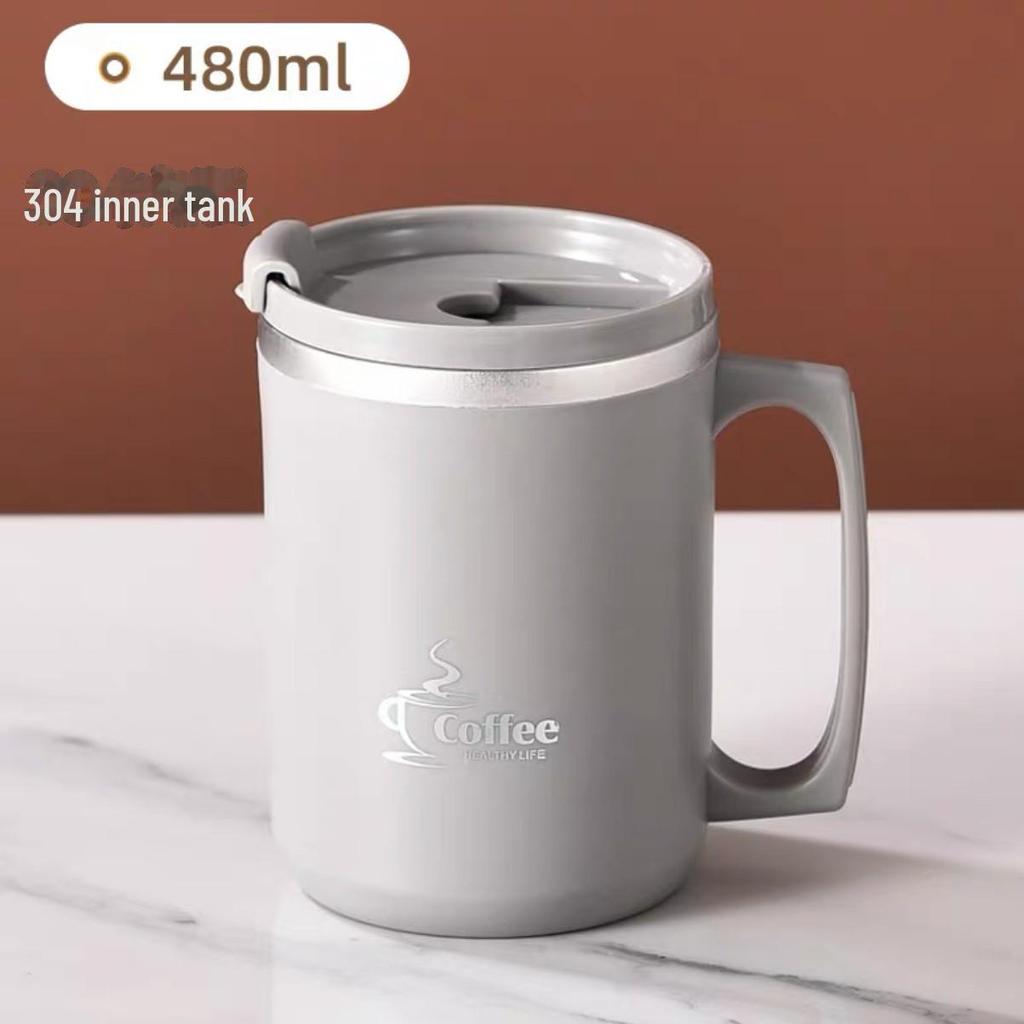 Кружка из нержавеющей стали 304 — пыленепроницаемая, устойчивая к ожогам и герметичная с крышкой для дома или офиса